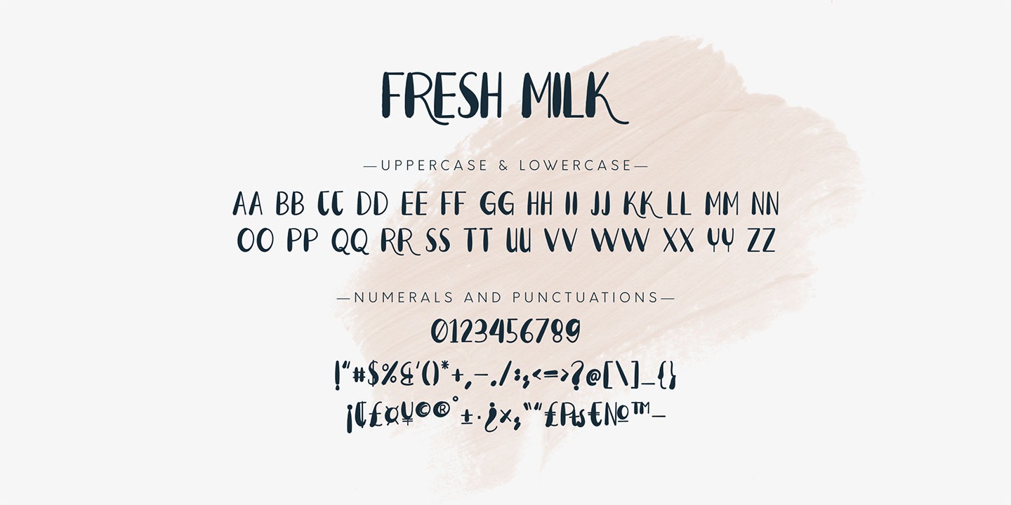 Przykład czcionki Fresh Milk Regular